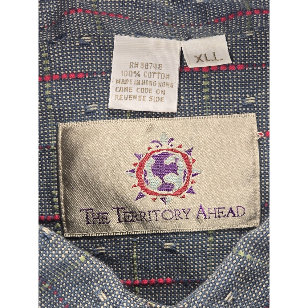 Vintage The Territory Ahead Men's XLL Plaid Button Down Shirt Long - Picture 7 of 7